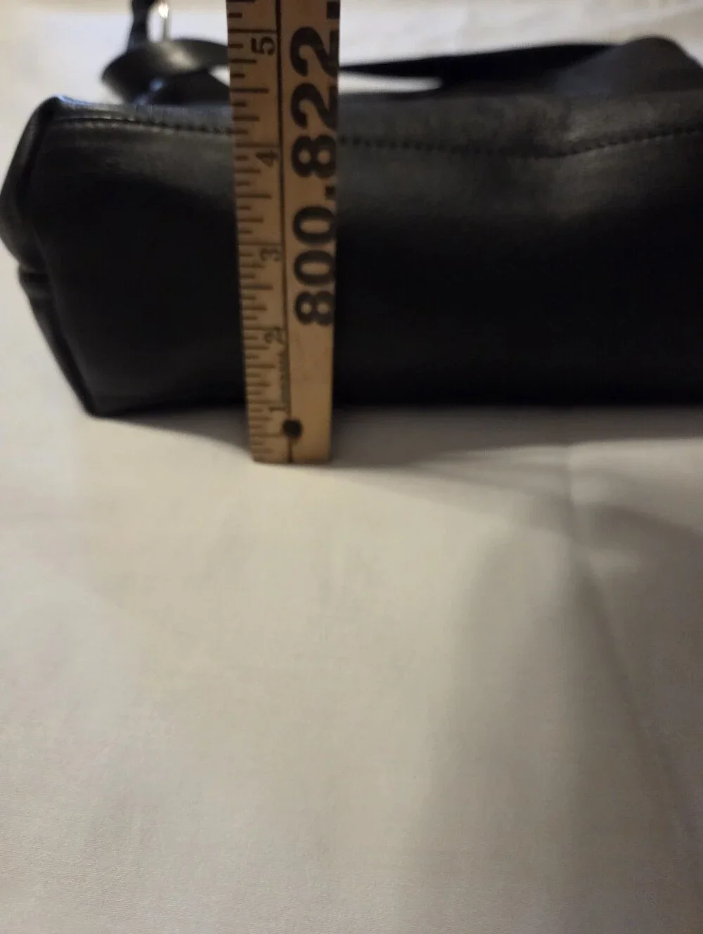 Black Leather Shoulder Bag with Silver Ring Detail, NorthStyle